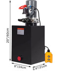 Heavy Duty 15 Quart DC 12V Hydraulic Power Unit With Double Acting Pump For Car Lifts And Dump Trailers Metal Reservoir