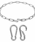 One Eighth Inch Stainless Steel Gate Chain Lock for Outdoor Fences Adjustable 28 Inch with Carabiners
