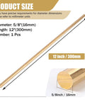 Five Eighth Inch Brass Rods, Twelve Inch Long Solid Brass Round Bar Stock For Knife Handles And DIY Hardware Craft Making, Handy Brass Pins And Rods For Knife Making And Craft Projects, 5/8 in x 12 in