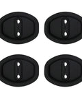 Slick Auto Door Lock Buffers Shield Metal Buckles From Gnarly Scratches While Acting As Sound Deadening Cushions For A Tight Fit And Super Smooth Shuts On Your Daily Driver Keeping Trim Fresh, four black silicone bumpers.