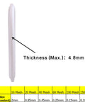 2-inch white PTFE sanitary gasket with stainless screen for Tri-Clamp Clover, 10 mesh, side view.