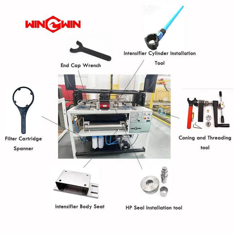 Water jet spare parts kit 020077-1 with WINWIN branding for waterjet cutting machine, assorted tools