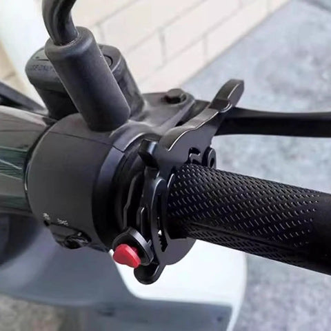 Universal Motorcycle Cruise Control Throttle Clamp Kit For Most Motorcycles And Electric Vehicles, No Tool Needed Handlebar Mount, Durable Black Aluminum Alloy Throttle Booster, Improves Comfort, Smooth Acceleration, And Fuel Efficiency