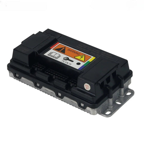 Heavy Duty Programmable Motor Controller 48V 60V 72V 80A for 2000W electric scooter, showing top view with warning labels.