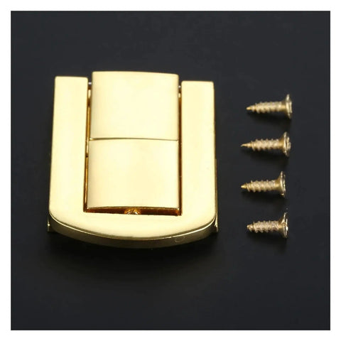 Heavy Duty Zinc Alloy Toggle Catch Lock Hasp Latch Set For Boxes Cabinets Drawers, Tough 4 Pack With Screws, gold latch and screws