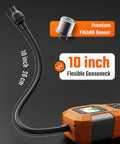 Rechargeable Gas Leak Detector With 10 Inch Goose Neck And Fast Active Sampling Fan Detects Methane And Butane From Zero To Twenty Percent LEL Three Alarm System With Dual Display Modes For Home Or Industrial Use showing flexible neck and sensor