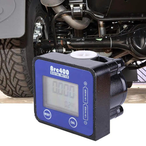 Digital LCD Aluminum Flow Meter Half Inch High Accuracy Diesel Fuel Water Flow Sensor attached below vehicle