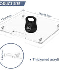 Smooth Operator Heavy Duty Acrylic Countertop Slider Tray With Quiet Rubber Wheels dimensions showcasing a 14in x 13in thickened acrylic surface.