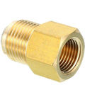 Beefy Brass Flare Fitting Three Eighths Inch Female To One Half Inch Male SAE 45 Degree Flare Adapter for air and gas lines