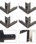 Antique Bronze Corner Protectors For Jewelry Boxes And Wooden Chests, 33mm Zinc Alloy Hardware With Nails visible from different angles
