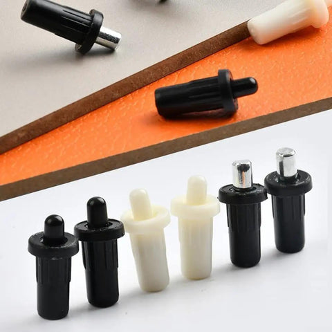Spring Loaded Replacement Pins Kit for Door and Shutter Louvers, Black and White Plastic with Cold Rolled Steel, Includes 10 Pins, Fits 7cm or 8cm Opening Frames, Easy DIY Repair and Upgrade, black and white louver pins