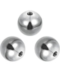 Badass 3 Pcs M4 X 17Mm Round Ball Nut Knobs Forged From 304 Stainless Steel for heavy duty machinery, showing three polished silver ball knobs.