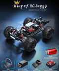 Image of MJX Hyper GO 16207 1 By 16 Scale Brushless RC Buggy with exposed components, 3S battery, and 4WD off-road design.