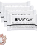 Heavy Duty Waterproof Sealant Clay Killing Drafts Smooth As Butter Moldable Putty For Weatherproof Wall Holes Pipe Gaps Pro Caulk Alternative Four pack of sealant clay packages with hand holding a clay ball.