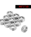 M6 1.0 1D Stainless Steel Threaded Inserts Kit 100 Pcs Helical Coil Wire Thread Repair for Aluminum and Soft Metals