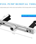 Grease Monkey Approved No Sweat Fuel Pump Removal Tool with extended lever, adjustable range 0.9-7.48 inch, heavy steel design.