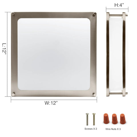 Light Up Your Space With This Dope 12 Inch LED Square Flush Mount Ceiling Light, 15W Double Ring, 4000K Neutral White, side and front view