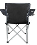 Back view of Quad Folding Camping Chair With Cup Holder Portable Beach Ready And Lawn Seat For Outdoor Sports Easy Setup Sturdy 225 Lb Capacity