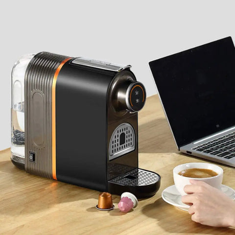 Capsule Coffee Machine For Home And Office Auto Espresso Brewer Mini Compact One Touch 20 Bar Pressure 960W 500ml Water Tank