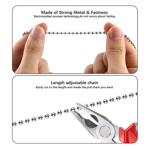 Glow In The Dark Ceiling Fan Pull Chain Extension Kit Featuring Slick Fluorescent Link Plus Hassle Free Swap For Quiet Sleek Home Fixes Every Single Day with adjustable length and strong metal.