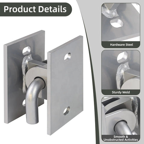 Heavy Duty Floating Dock Hinge Kit With Male And Female Brackets And Hinge Pin, Marine Grade Steel Backer Plate, Rustproof Dock Connector Hardware For Stable Waterfront Ramps