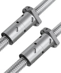 Heavy Duty C5 Ballscrew Machined Dfu2505 Double Nut Assembly For Lathe Machine 550mm Length Cold Rolled Precision Rm2505 Ball Screw With Smooth Glide, close-up view.