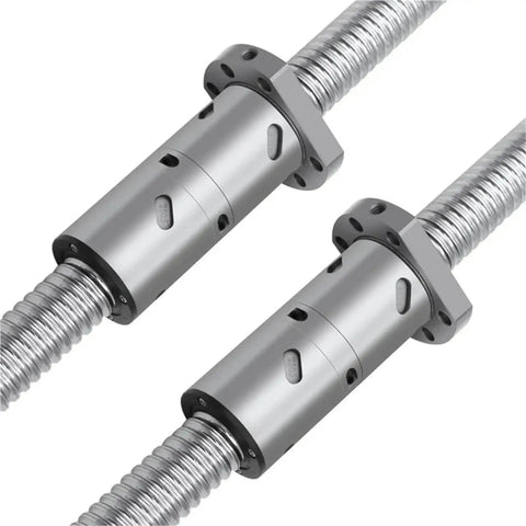 Ultra Smooth High Precision Roller Ball Screw For CNC Linear Motion, dual nuts, steel, series 1204-3210, shown in detail view