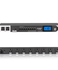 Tough As Nails 10 Socket Power Conditioner Surge Sequencer With Quick USB Type C Charger 3300W Rack Mount audio supply with LCD.