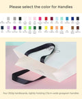 Custom White Paper Bags 100 Pack With Logo Printing 21.7x6.1x15.7 Inches 250G Thick Paper 1 Inch Color Handles