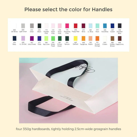 Custom White Paper Bags 100 Pack With Logo Printing 21.7x6.1x15.7 Inches 250G Thick Paper 1 Inch Color Handles