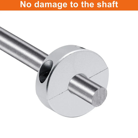 Two Piece Clamp On Shaft Collars, Five Sixteenth Inch Bore, One Inch Outer Diameter, installed on shaft, aluminum alloy, industrial use
