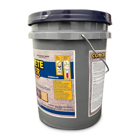 Heavy Duty Clear Acrylic Concrete Sealer For Driveways And Patios Fast Drying Waterproof Sealant For Stone And Exposed Aggregate Surfaces 4.75 Gallon Jug Size.