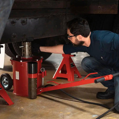 Tough As Nails 10 Ton Air Lift Jack With Precise Valve Control Heavy Duty Air Powered Lifter For Trucks Trailers And Construction Gear Built To Run Smooth As Butter On Any Auto Shop Floor Without Breaking A Sweat