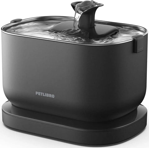 Cordless Battery Operated Cat Water Fountain With 2.5L Capacity 84oz Stainless Steel Tray BPA Free Indoor Pet Fountain