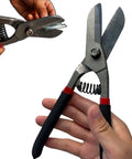 Heavy Duty Tin Snips For Straight Metal Sheet Cutting And Wire Cutting Ten And A Half Inch Metal Shears Built From CRV Steel