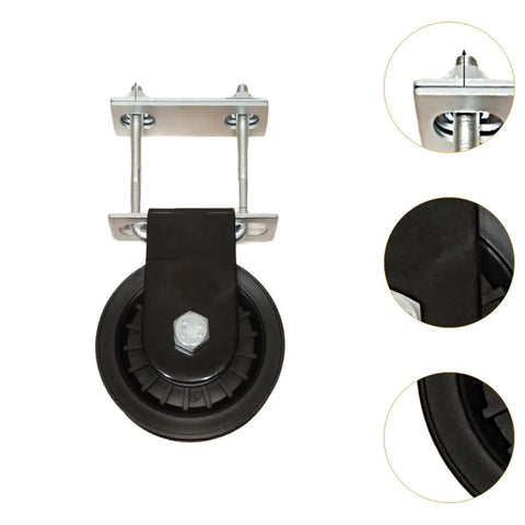 Silent Fixed Pulley For DIY Home Gym Cable System, Aluminum Alloy Wheel Roller Sheave Attachment, Heavy-Duty Bracket Mount, Smooth High Cable Pull Exercises, Pro-Grade Upgrade For Beast Home Gym Setup black pulley mounted on bracket for 50/60mm tubes