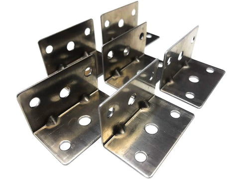 Sturdy Bulk Pack Of One Thousand Heavy Duty Galvanized L Shape Corner Braces solid metal connectors with six pilot holes.