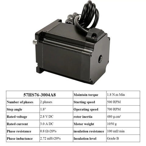Hella Smooth Nema23 Stepper Motor Paired With Planetary Gearbox 4 To 1 Ratio Speed Reducer For Cnc Builds And Diy Robot Arms Delivering Killer Precision, detailed motor specifications, black finish.