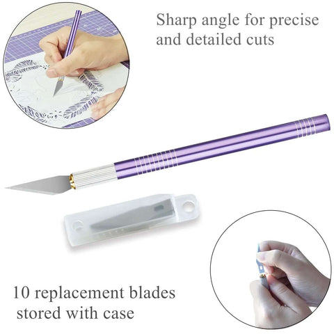 Purple Headley Tools 45mm rotary cutter with blade storage case and 10 replacement blades