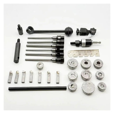 Heavy Duty 24 To 40mm Valve Seat Reamer, Universal Valve Grinding Tool Set For Cars And Trucks, Durable Repair Kit With Manual Electric Handles, Fix Engine Malfunctions Fast With This Solid Workhorse Gear., 24-40mm metal valve seat reamer kit for car and truck engine repair