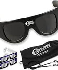 Totally Direct Sun Safe Solar Eclipse Glasses With Wrap Around Goggles CE ISO Certified Made In USA Includes Bonus Two Paper Eclipse Shades