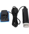 Solid Workhorse 18V Battery Powered Portable Utility Water Transfer Pump with charger and power cord.
