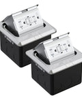 Go To Pop Up Floor Outlet Box With 20 Amp Stainless Steel GFCI Receptacle Weather Resistant Tamper Resistant Outlet Kit 2 Pack Silver