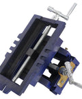 Ironclad 5 Inch Cross Slide Vise For Drill Press And Milling Machines Ultra Heavy Duty XY two way bench clamp top view with precision screws