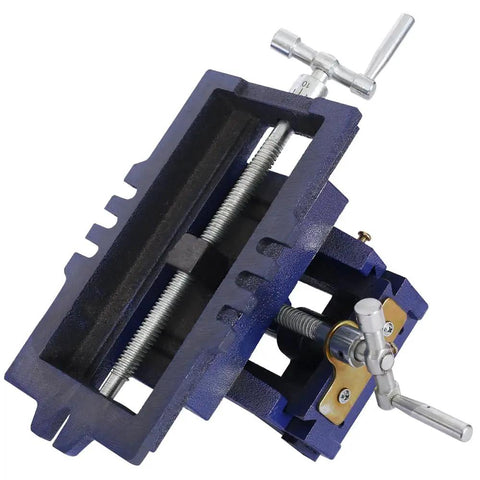 Ironclad 5 Inch Cross Slide Vise For Drill Press And Milling Machines Ultra Heavy Duty XY two way bench clamp top view with precision screws