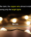 Close-up of Outdoor Dope Solar String Lights 39 Feet Copper Wire With 120 LED Eight Modes Warm White Waterproof