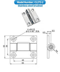 304 Stainless Steel Adjustable Torque Gate Hinge With Positioning And Damping Zinc Alloy Stop Brushed Finish CL263 1 Piece technical drawing