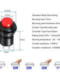 Red push button switch from Pack Of 24 12mm Latching Push Button Switches SPST On Off AC 250V 1.5A And 125V 3A Lockable Mini Round Rockers