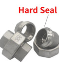 Heavy Duty 304 316 Stainless Steel Union Coupler Female Male Pipe Connector With Rock Solid PTFE Sealing for No Sweat Plumbing, showing threaded design.