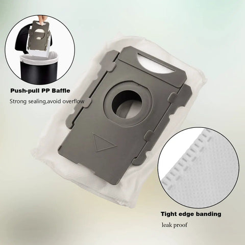 20 Pack Roomba Vacuum Bags For All Clean Base Automatic Dirt Disposal Replacement Bags with PP baffle and tight edge banding.